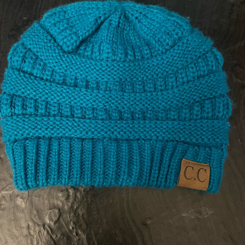 blue C.C. beanie